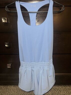 OFFLINE by Aerie Real Me Hot Stuff Athletic Romper Small Light Blue Periwinkle